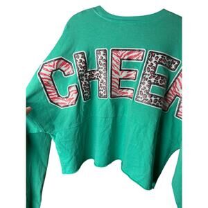 Spirit Jersey Mint Green with Misc Sparkly Print Cheer Sz XL‎